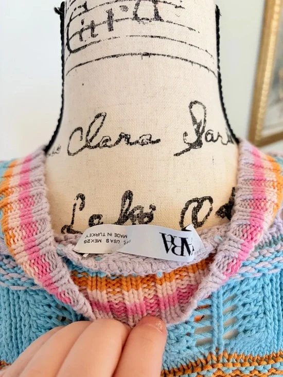 Zara Colorful Striped Knit Top - Picture 4 of 7